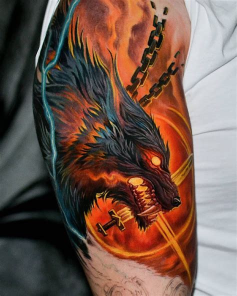 fenrir wolf tattoo|165 FRIGHTENING FENRIR TATTOOS: Meanings, Tattoo Ideas & Tattoo。